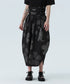 Drawstring Leaf Print Skirt